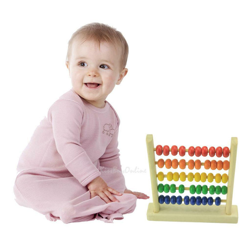 Small Wooden Abacus Colorful Beads Counting Kid Maths Learning Educational Toys