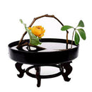 Set of 2 Japanese Flower Vases Round Plastic Flowerpot Black 23cm &