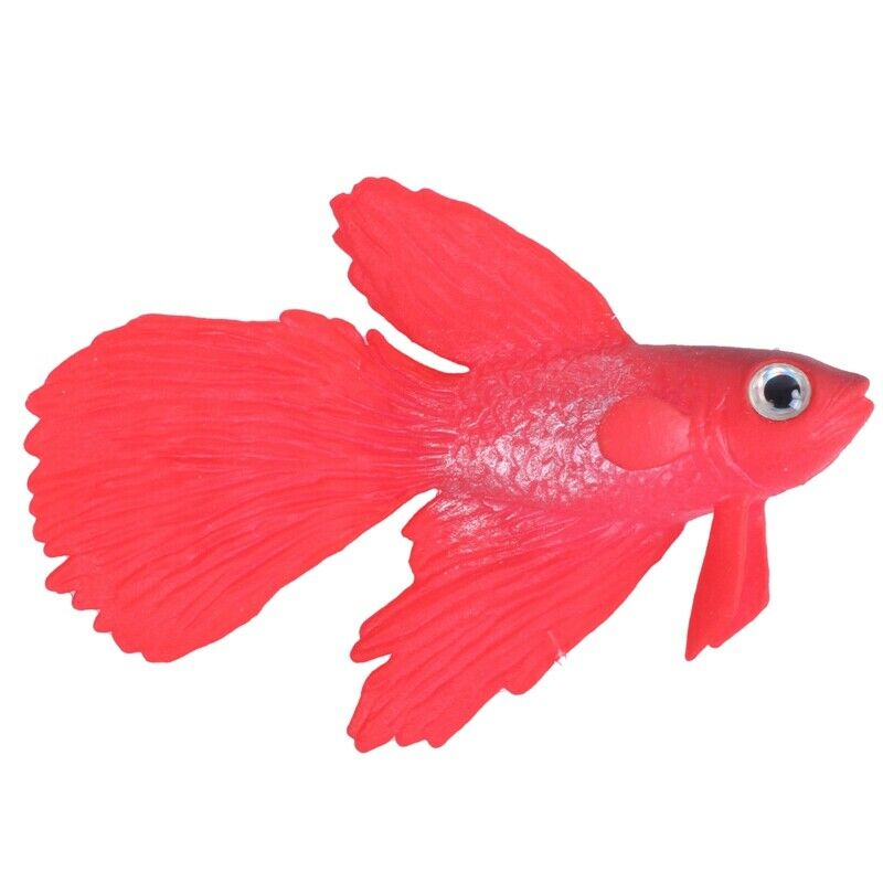 Silicone Aquarium Suction Cup Emulational Artificial Fish Ornament Red