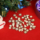 50pc Wood Tree Snowflakes Star Table Decor DIY Christmas Tree Hang Pendant Table