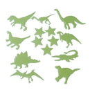 14 Pcs Green Plastic Star Flouresent Ceiling Wall Stickers Decor Gift