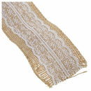 2M Pretty Lace Edged Hessian Burlap Ribbon Roll for Rustic Wedding Party De