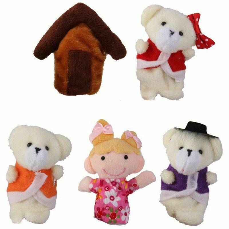 Lot of 5 pcs Finger Puppets Fairytale Fairy Tale Goldilocks and Three Bears W6K8