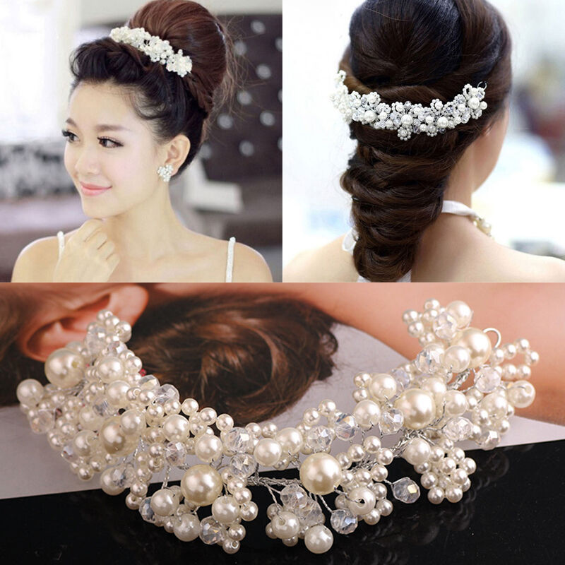 Women Bridal Wedding Diamond Crystal Rhinestone Flower Hair Pin Clip Pear Dwwj