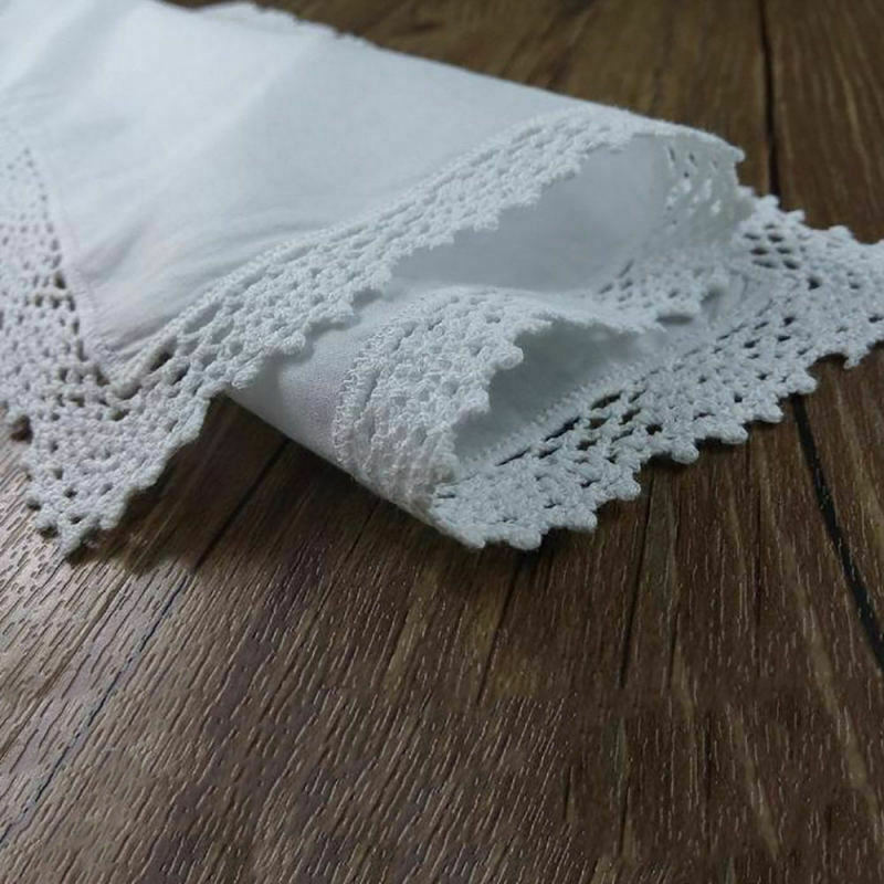 1 Piece White premium cotton wedding gift lace handkerchief for women/ladies