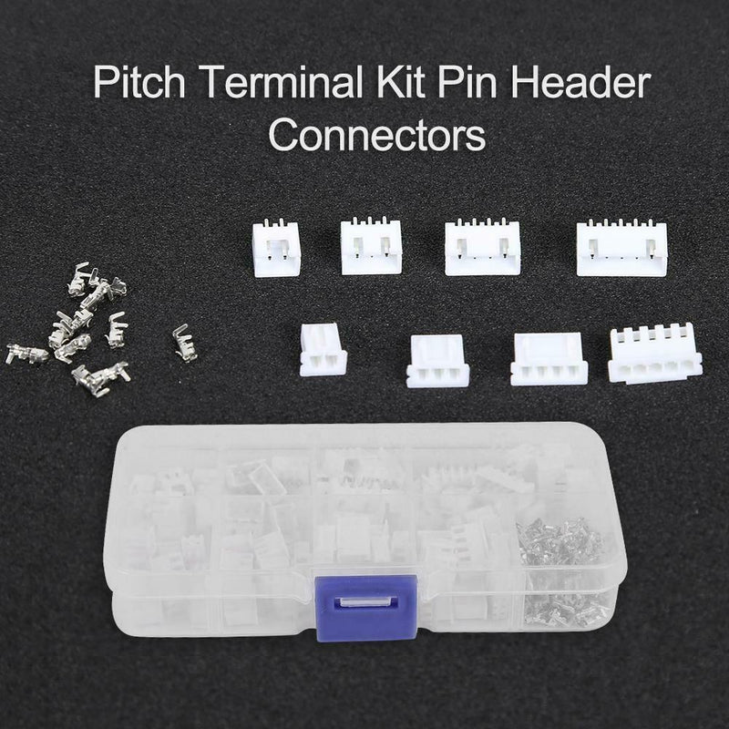 230pcs XH2.54 2p 3p 4p 5pin 2.54mm Pitch Terminal Kit Pin Header Connectors A