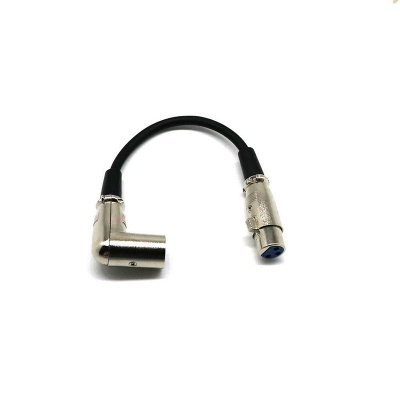 1ft XLR Female to Right Angle Male Microphone Audio Extension Cable