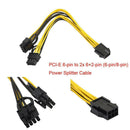 PCI-E 6-pin to 2x 6+2-pin (6-pin/8-pin) Power Splitter Extension Cable BLACK