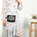 5D Diamond Datura Painting Cross-Body Leather Bag Zipper Handbag For Women DIY