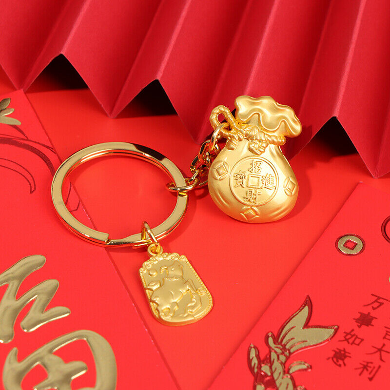 2021 Chinese Wind Ox Year lucky Bag Treasure Creative Fortune Car Keychain G Hn