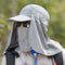 Outdoor Fishing Hat with Face Neck Flap Cover Baseball Sun Hat Gray