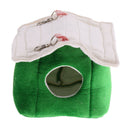 Winter Warm Bird Nest House Parrot Shed Hut Hanging Hammock Finch Cage Green