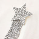 Fashion Long Tassel Star Women Statement Crystal Earrings Stud Drop Jewellery