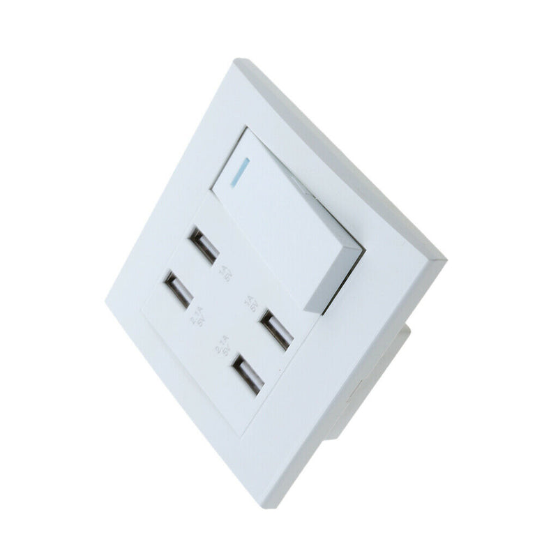 4 Ports USB Socket 10A Wall Socket Outlet Wall Charger Charger *