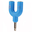 3.5mm Stereo Audio Jack Earphone Headphone 2 Way U Splitter Adapter A