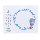 120x100cm Cartoon Baby Milestone Blanket Newborn Photography Backdrop Cloth A