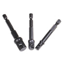 3Pcs Hex Drive Bit Power Drill Socket Driver Extension Adapters 1/4 3/8 1/2  Z