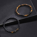 2X Fashion Tiger Eye Natural Stone Beads Bracelet Men Women Couples Jewelry