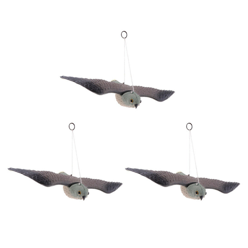 3 Realistic Plastic  Decoy Bird Pigeon Crow Scarer Scarecrow Garden Tree