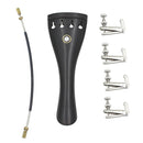3/3 4/4 Violin AccessoriesTail Rope 12cm+Ebony Tailpiece+Chroem Fine-Tuning