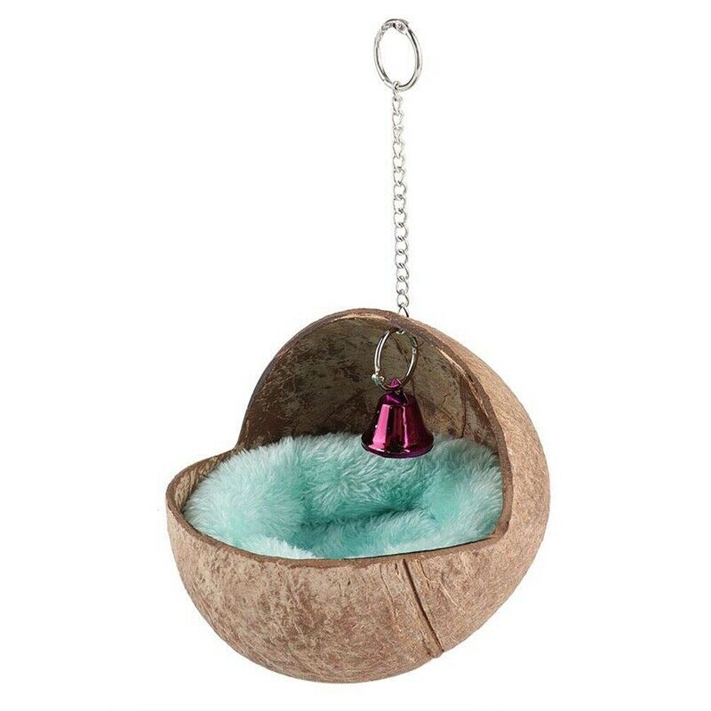 Bird Nest Hanging Natural Coconut Shell Birds House Hut Breeding Nesting Bi