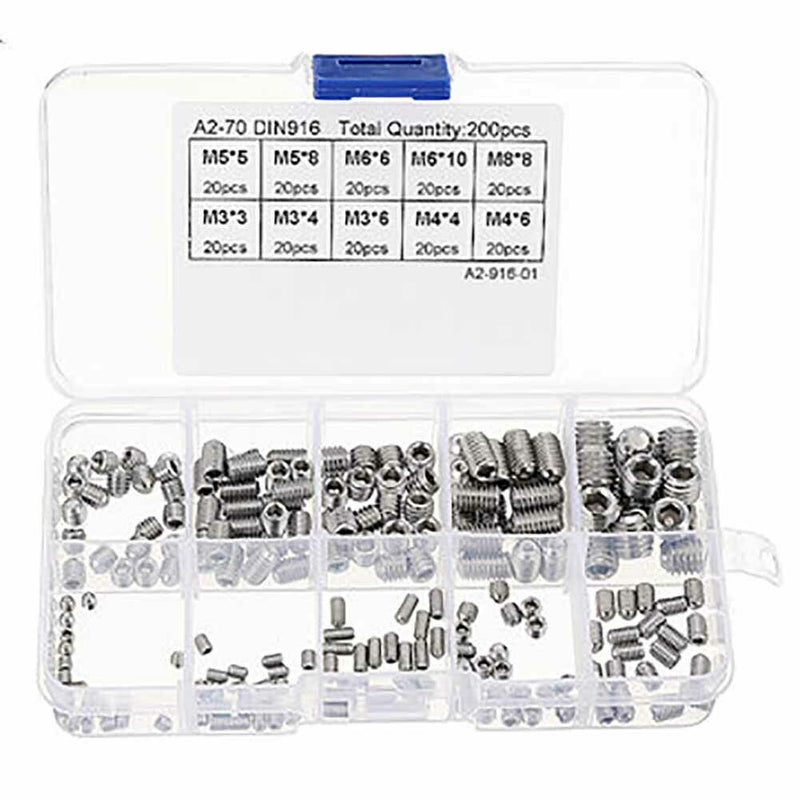 Hot Steel Allen Socket Hex Set Grub Screw Cup Point Assortment Kit