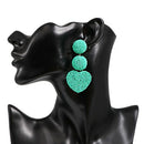 Bohemian Ethnic Style Geometric Round Love Rice Beads Pendant Big Earrings