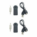 2Pcs Wireless Bluetooth Receiver 3.5mm AUX Audio Stereo Music Home Car Ada SDL