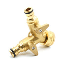 Brass 2-way  Water Hose Connector Splitter Y Tap 34 inch Thread Adapter