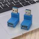 Super Speed USB 3.0 Male to Female Adapter L type 90 Degree Connector Converter