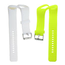 2Pack Soft Wrist Band Strap w/ Metal Buckle for Polar A360 Watch Lime+ White
