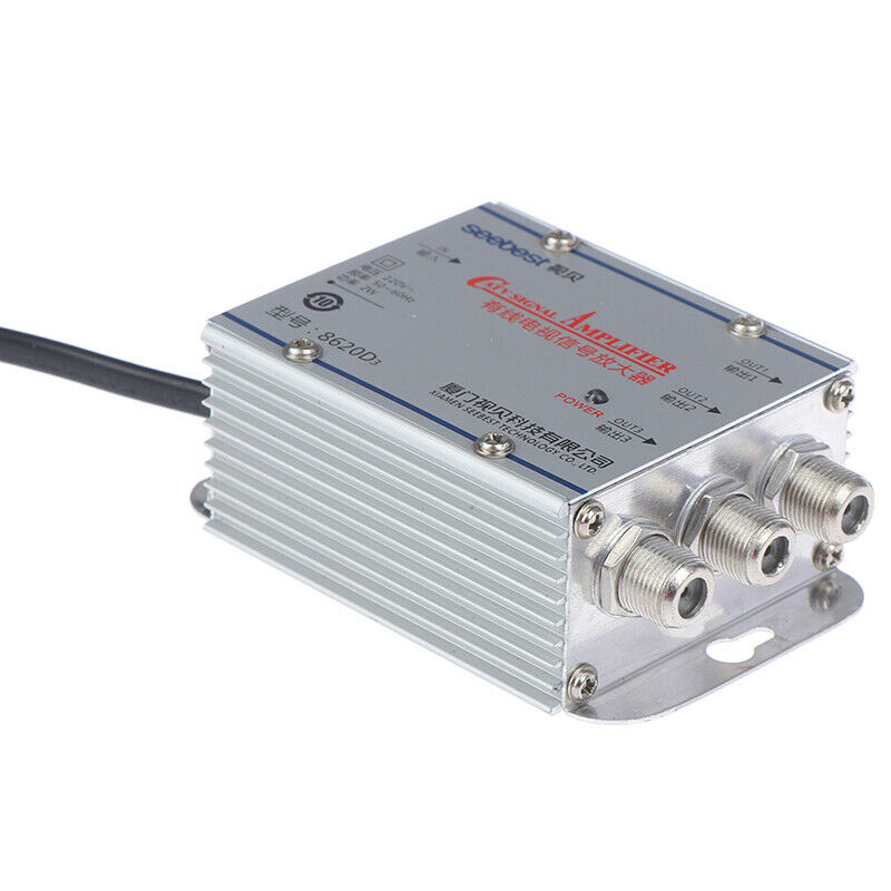 3 Way Signal Amplifier 45~860MHz CATV VCR 20DB TV Antenna Booster Splitter .ES