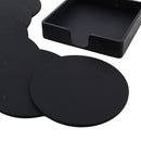 7pcs Silicone Round Coaster Cup Holder Glass Cushion Non-slip Mat,Black