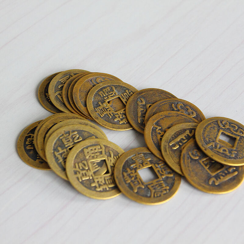10pcs Feng Shui Coins 1.00" 2.3cm Lucky Chinese Fortune Coin I Ching Set SZO