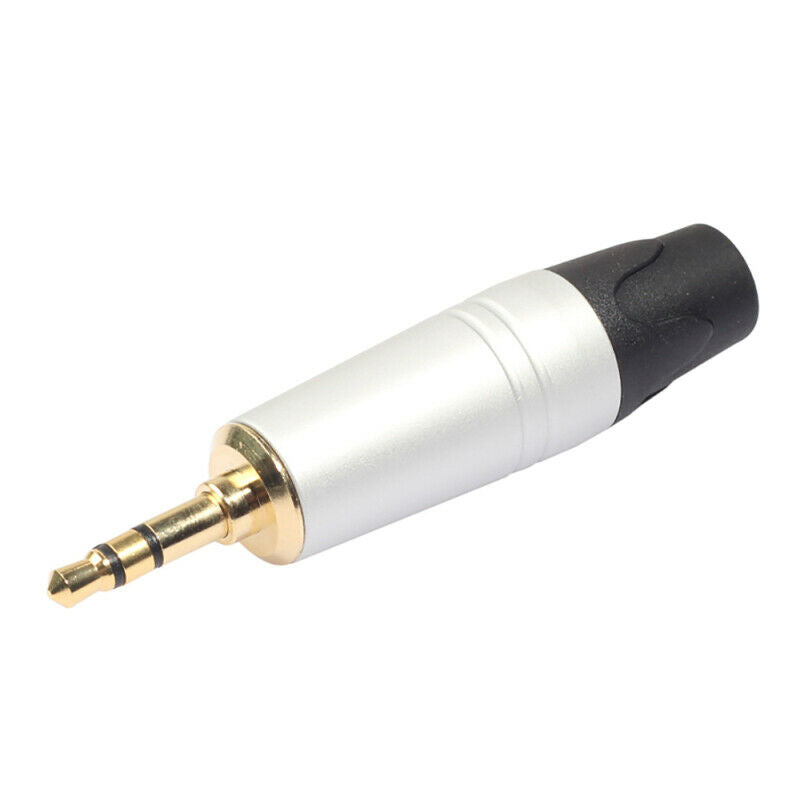 2x 1/8" 3.5mm Male Jack Plug Soldering 3 Pole Plug Repair Headphone Male Jack