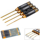 Rc Tools 4 Pcs Hex Screw Driver Set Titanium Plating Hardened 1.5 2.0 2.5 3
