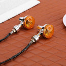 2pcs Universal Motorcycle Front Rear Turn Signals Indicators Amber Light