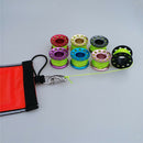 Alloy Scuba Diving Finger Reel Spool with Bolt Snap&10m Fiber Line gray