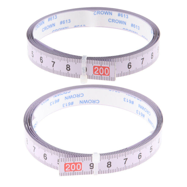 2Pcs/Set Durable Miter Saw Track Tape Measure Self Adhesive Backing Metric Steel