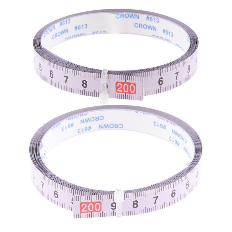 2Pcs/Set Durable Miter Saw Track Tape Measure Self Adhesive Backing Metric Steel