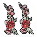 1Pair Patch For Clothing Multicolor Peony Embroidery Patch Appliques For ClothFD
