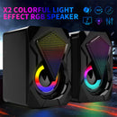 PC Computer Speakers USB Powered Stereo Subwoofer Loudspeaker with RGB LED Light