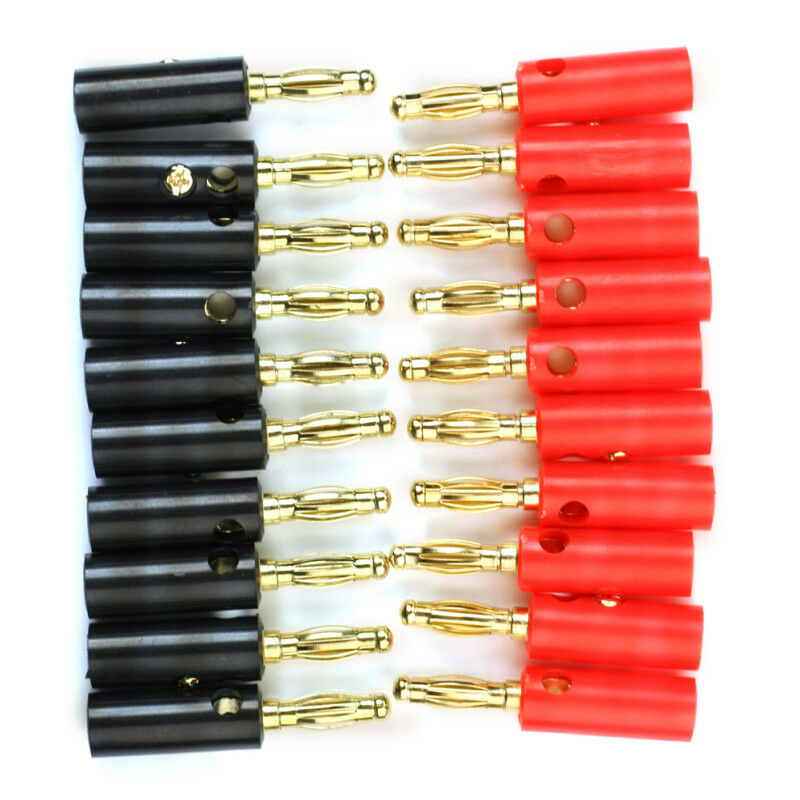 20pcs Banana Speaker Audio Wire Cable Screw Plugs Connectors Adapter 4mm