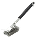 Three-Headed Spring Barbecue Brush With Scraper Barbecue Cleaning Brush