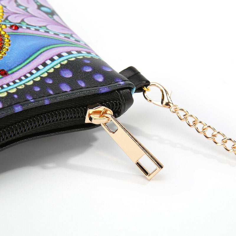 DIY Flower Special Shape Diamond Painting Leather Chain Shoulder Bag Clutch