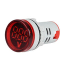 220V AC Round LED Digital Display Voltage Meter Ampermeter Monitor (Red)