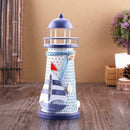 18cm High Mediterranean Lighthouse Tealight Candle Holder Home Decor Crafts