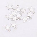 100x Stainless Steel Star Shape Charms Necklace Bracelet Pendants Jewelry Making