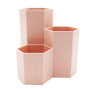 1Pc Novelty Hexagon Pencil Pen Holder Desk Storage Box Organizer Business D F9O9