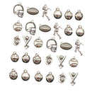 30Pack Sport Theme Charms Mixed Rugby Player Glove Pendants for DIY Findings